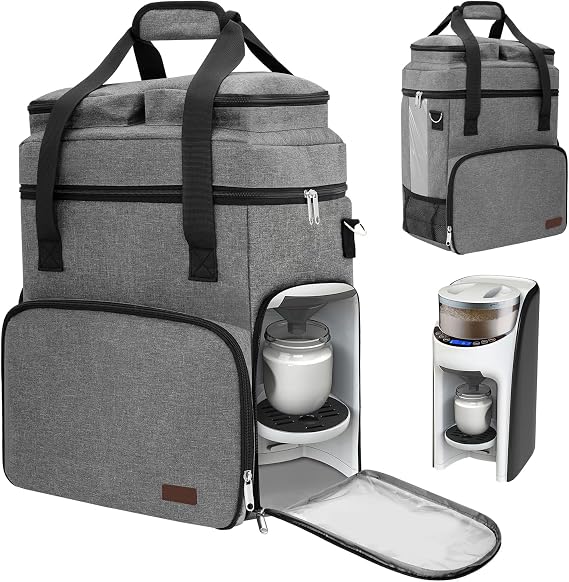 Carrying Case Compatible with Baby Brezza Formula Pro Advanced, Portable Formula Mixer Travel Bag with Shoulder Strap, Storage Pockets for Bottles, Power Cord and Baby Essentials 