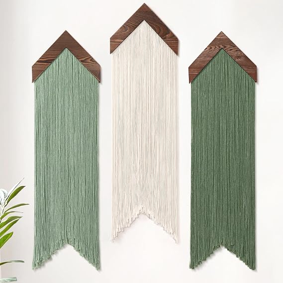 UXORSN 3PCS Macrame Wall Hanging Arrow Tassel Tapestry Boho Wall Decor