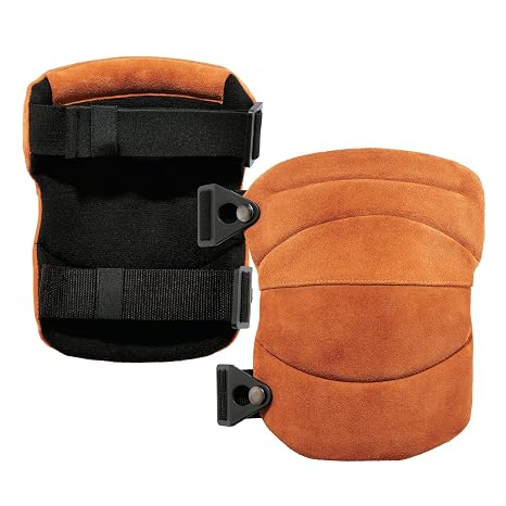 Ergodyne - 18232 Leather Knee Pads, Heavy Duty, ProFlex 230 Brown, One Size