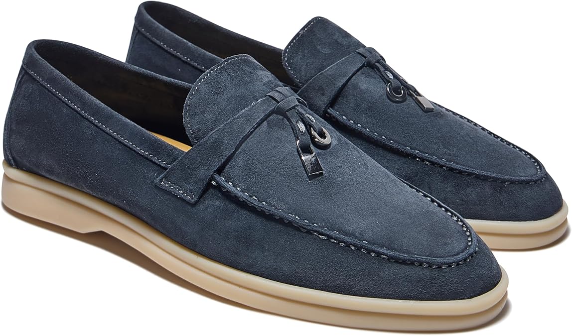 Women's Summer Stroll Charms Premium Designer Suede Leather Loafers Shoes
