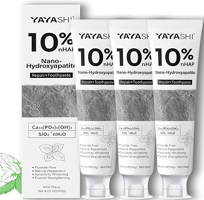 3PCS Hydroxyapatite Toothpastes 10%,Fluoride-Free Toothpaste, Gentle Mint, Fresh Breath, Daily Use for Oral Health 4.23oz 3pcs
