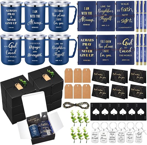 Geiserailie 6 Sets Christian Man of God Gifts Set for Men,Blue