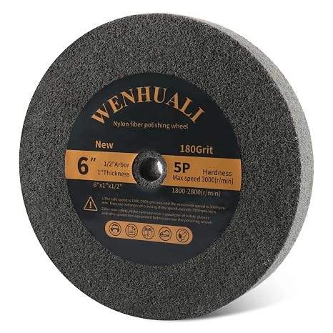 6" Bench Grinder Polishing Wheel 180 Grit, Buffing Wheel for Angle Grinder