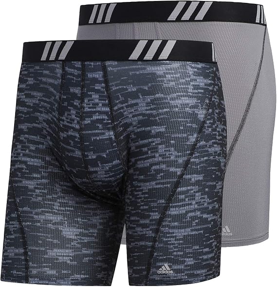 adidas mens Sport Performance Mesh Boxer Brief Underwear (2-pack)