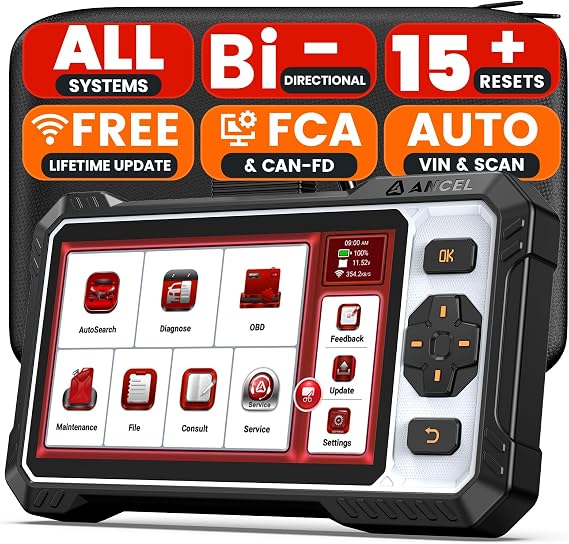 ANCEL FX6100 Bidirectional OBD2 Scanner, Full System Scan Tool & 15+ Reset