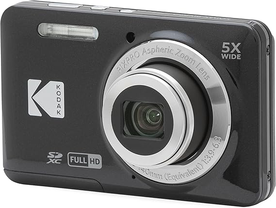 Kodak Friendly Zoom FZ55 Digital Camera -16MP, 5x Optical Zoom, 2.7 inch LCD Screen (Black)