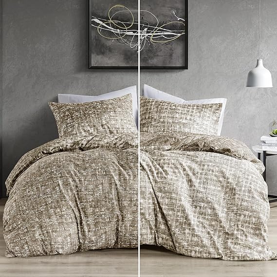 Comfort Spaces Twin Comforter Set - Taupe Dorm Bedding for All Season, Ultra Soft 2 Pieces Reversible Comforter with 1 Matching Sham,Easy Care, Machine Washable, Twin/Twin XL