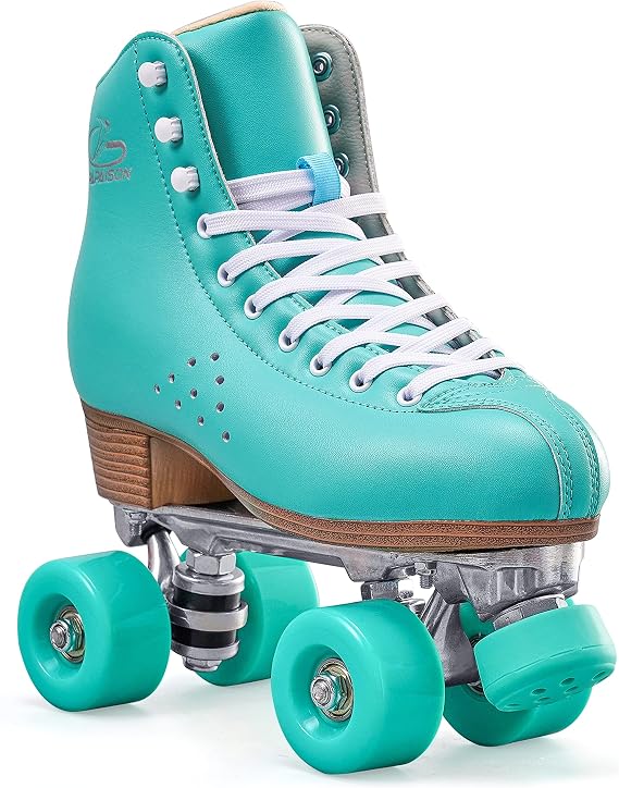 PAPAISON Roller Skates for Women and Men, Deluxe 2 Layer Microfiber Leather Double Row-Classic Roller Skates for Girls, Professional Outdoor Indoor Quad-Skates for Kids & Adults...