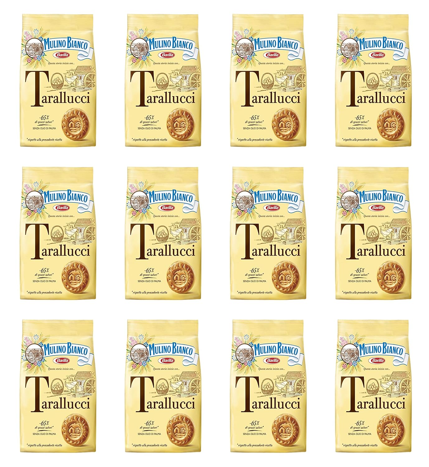 Mulino Bianco Tarallucci Cookies 12.3 Oz each From Italy Pack of 12