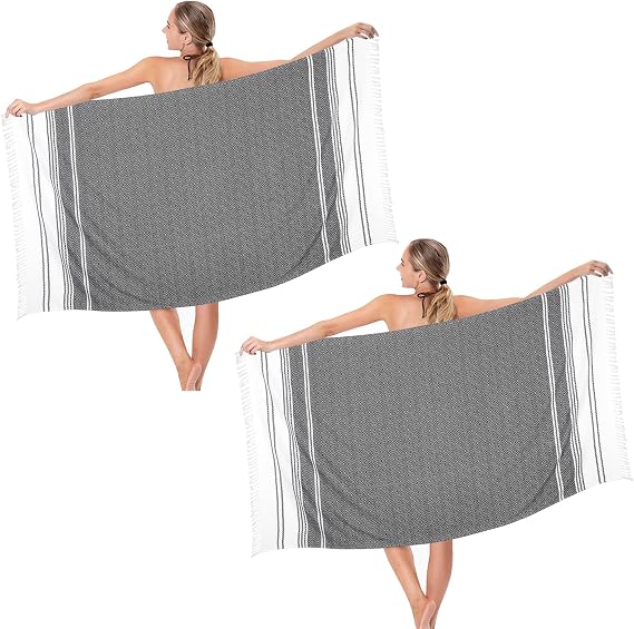 Beach Towel 2 Pack,Sand Free Beach Towels Oversized 39 x 72,Turkish Beach Towel Quick Dry,Lightweight Pool Towels for Adults Diamond Travel Towel,Cool Beach Essentials