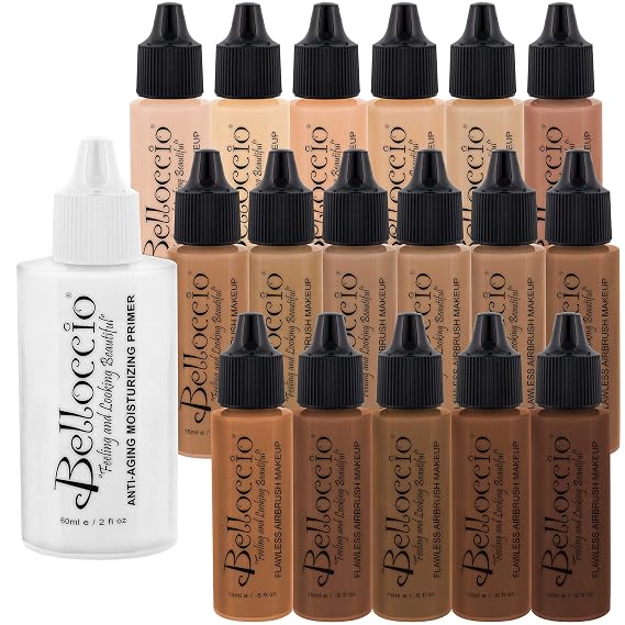 Belloccio Master Set, All 17 Foundation Shades of Airbrush Cosmetic Makeup