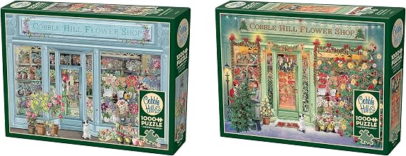 Cobble Hill 1000 Piece Puzzle - Parisian and Christmas Flower Shop Collection