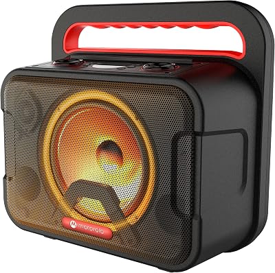 Motorola ROKR 810 Bluetooth Portable Speaker, Karaoke Machine with Microphone, Powerful Subwoofer, LED Dance Lights - 40W, 20 Hours Playtime, IPX4, Perfect for IndoorOutdoor Party