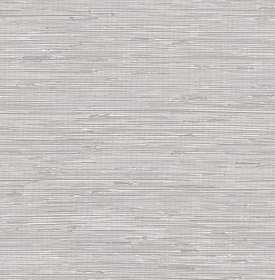 NuWallpaper NUS3340 Tibetan Faux Grasscloth Silver Peel & Stick Wallpaper, Metallic