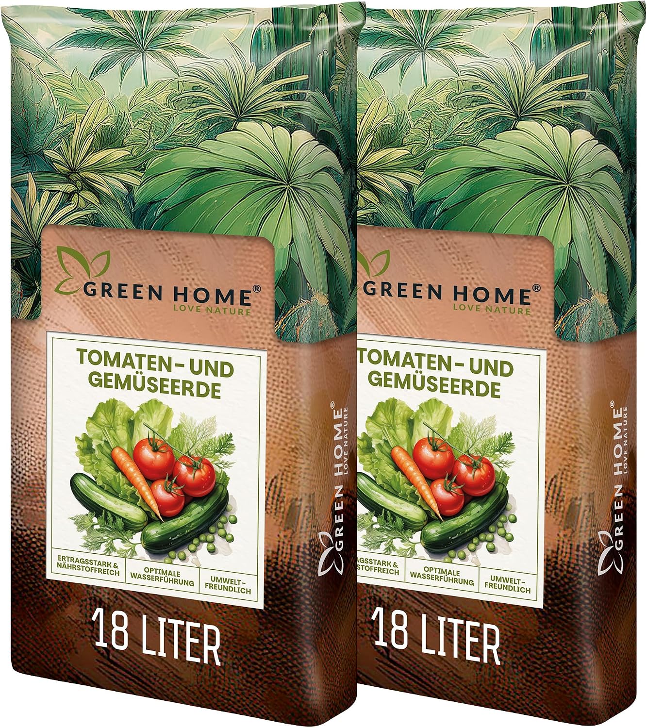 Green Home Tomato and Vegetable Soil 36 L High-Quality Tomato Soil Plant Soil for Heavy-Feeding Vegetable Crops Vegetable Soil for Tomatoes Cucumbers Zucchini or Peppers in the Bed Raised Bed