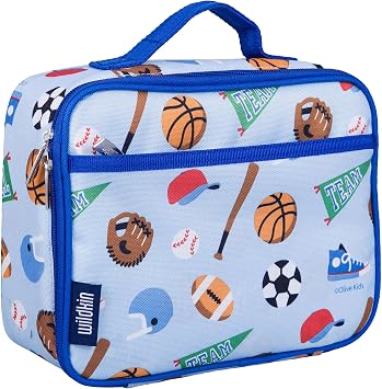 Wildkin Kids Insulated Lunch Box, Keeps Food Hot or Cold, BPA-Free with Mesh Pockets & Easy-Clean Lining Ideal for School, Travel & Daycare Game On