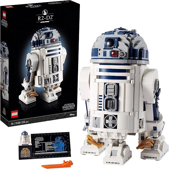 LEGO Star Wars R2-D2 Droid Building Set for Adults, Collectible Display Model with Luke Skywalker’s Lightsaber, Father's Day Treat, Gift for Men, Women, Dad or Mum 75308