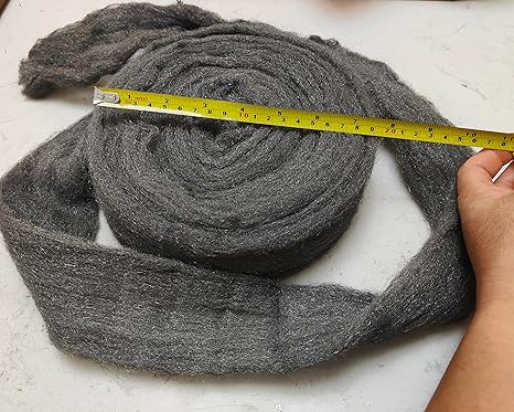 Grade #0000 Steel Wool 22FT Roll Steel Wool Roll Hardware Cloth for Cleaning, Remove Rust, Buffing Wood and Metal Finishes,Steel Wool Fill Fabric DIY Kit (2 Rolls Totally 44FT)