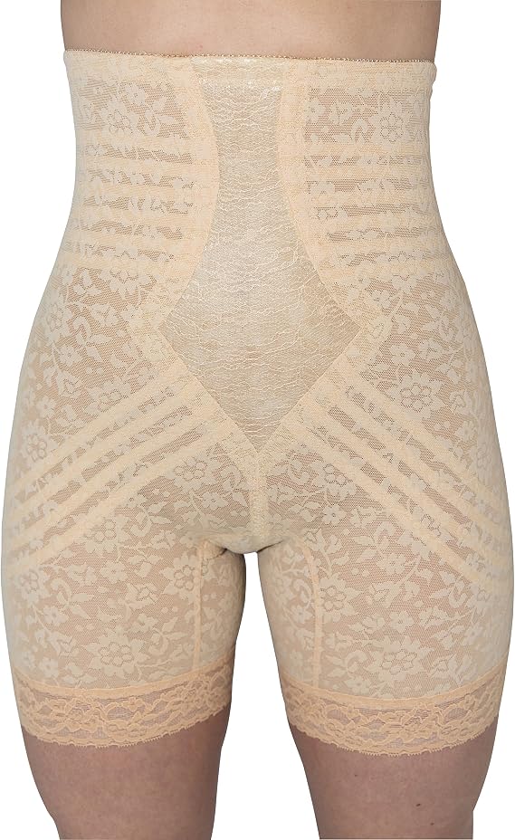 Rago Women's Plus Size Extra Firm No Roll High Waist Leg Shaper, 6207X, Beige, 3X