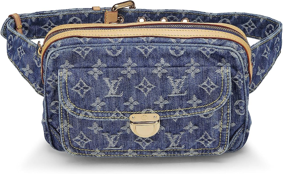 Pre-loved Monogram Denim Bumbag, Blue