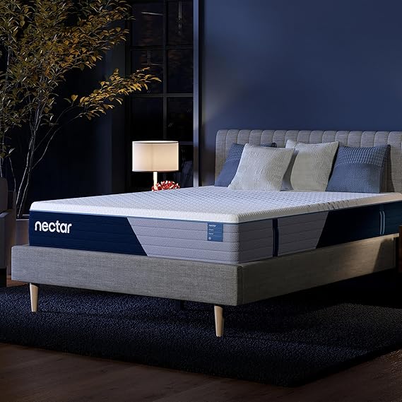 Nectar Classic Hybrid 12 Queen Mattress - Medium Firm - Memory Foam & Innerspring Coils - Cooling Top Layer - Back Pain Relief - Mattress in a Box - & Forever