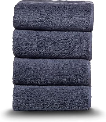 Arus Classic Towel 100% Turkish Cotton Hotel Spa Towel, Hand Towel Orion Blue, Set of 4