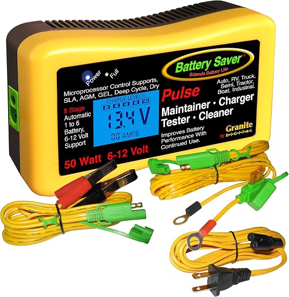 2365-lcd Battery Charger, Maintainer, Pulse Cleaner and Tester- 50 W (6V and 12 V), 1 Pack