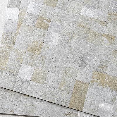 BeNice Kitchen Backsplash Heat Resistant Tiles Peel and Stick Marble Mosaic Wall Panels for Bathroom 5 Sheets,Rustic Gray