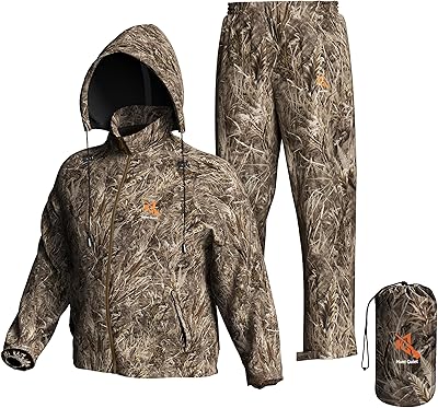 Rain Suit, Waterproof, 3000gm224h Breathability, Lightweight 2-Piece Hunting Rainwear for Men and Women M-XXL