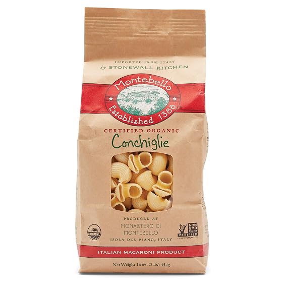 Montebello, Organic Conchiglie Premium Italian Pasta, 16 oz.