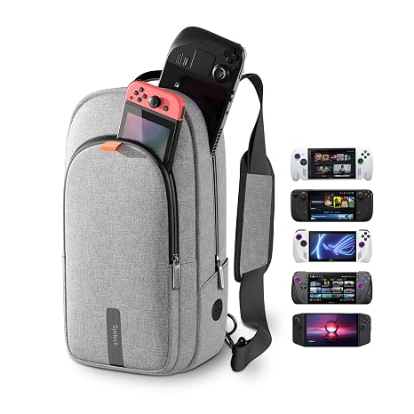 Syntech Sling Bag for Steam Deck/Switch 2/ROG Xbox Ally X/PS Portal, Gray