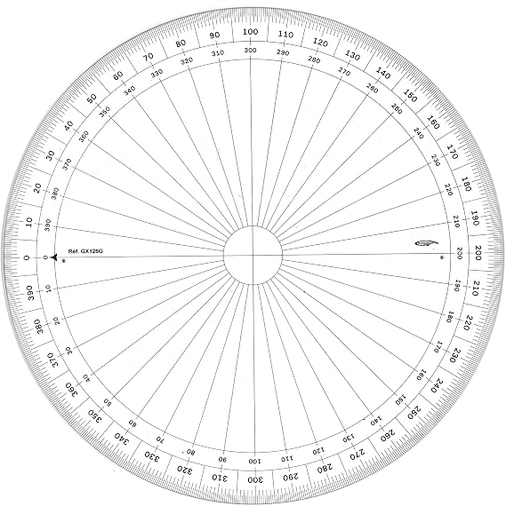 Graphoplex gx125g Full Circle Protractor Clear