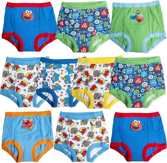 Sesame Street Unisex Toddler Potty Training Pants with Elmo, Cookie Monster and Big Bird with Stickers & Success Chart