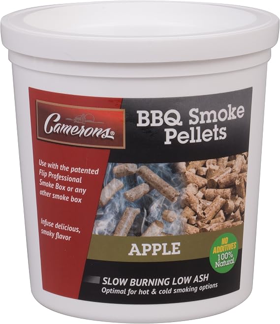 Camerons Smoking Wood Pellets (Apple, 1 Pint) - Kiln Dried BBQ Pellets - 100% All Natural Barbecue Wood for Smoker Grill, Pellet Grill & Fire Pit - Infuse Smokey Flavor in Food - Grilling Gift for Dad