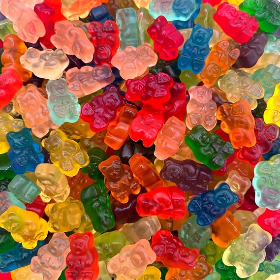 Gummy Bears, Gummy Candy Bulk, Assorted Fruit Flavors, 1 Lb Bag | Chewy Gummies, Candy for Goodie Bags