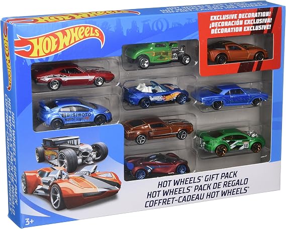 Hot Wheels Exclusive Decoration Gift Pack, 9-Piece