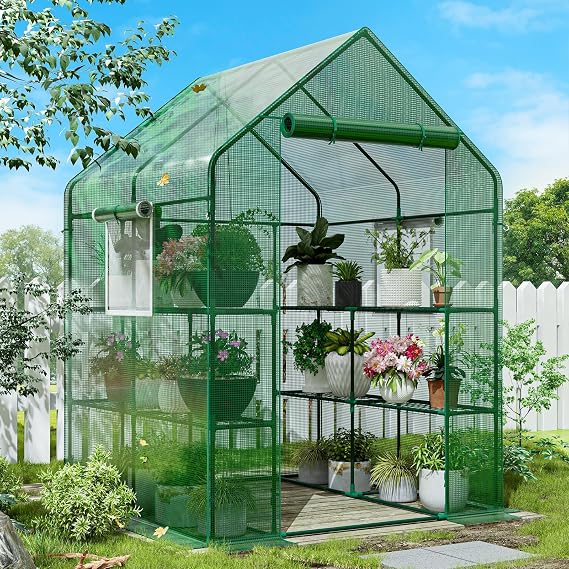 SPECILITE 565678Inch Walk-in Greenhouse for Outdoors Garden Plant, Green
