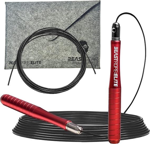 Beast Gear Jump Rope, Jump Ropes for Fitness, Premium Aluminium Skipping Rope for Men Women - Boxing, MMA, HIIT, Strength Training & Double Unders