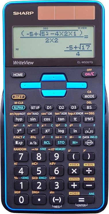 Sharp EL-W535TGBBL Scientific Calculator with WriteViewTM 4 Line Display, Black, Blue