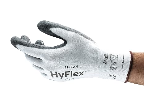 HyFlex 11-724 Cut Protection Gloves - Medium Duty, High Durability, Comfort, Size Medium (Pack of 12)