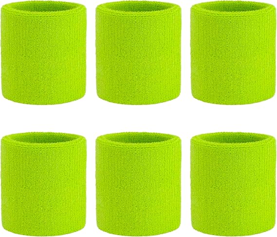 Premium Wrist Sweatbands: Stay Dry, Play Hard - Ideal for Tennis, Football, Basketball, Running, 6 Pack Cotton Sweatbands for Men & Women