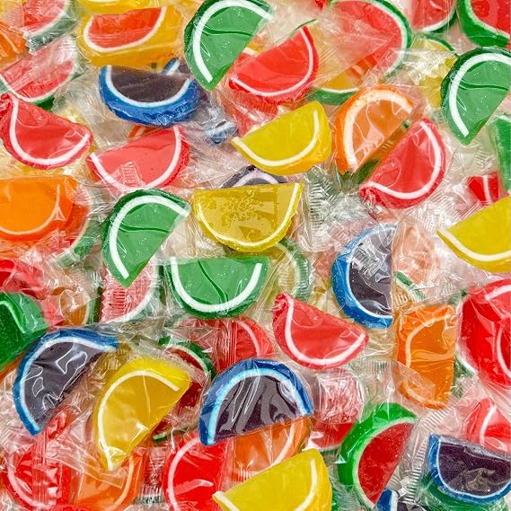 Fruit Slices Jelly Candy, Assorted Flavors, Gelatin Free Candy, 1.5 Lb Bag