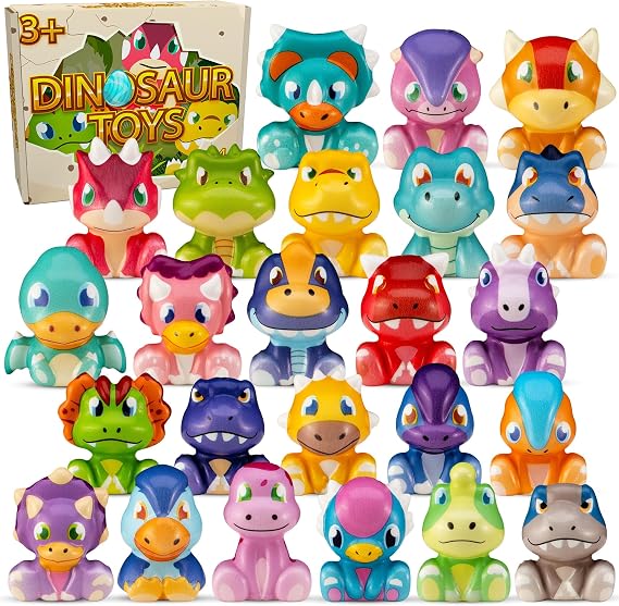 DMIGHT 24PCS Dinosaur Squishy Toys, Cute Dinosaur Party Favors for Kids