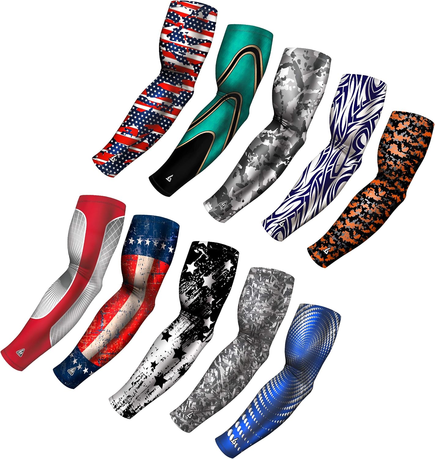 B-Driven Premium Pro-Fit Sports Compression Arm Sleeves Mystery Packs - Athletics Baseball