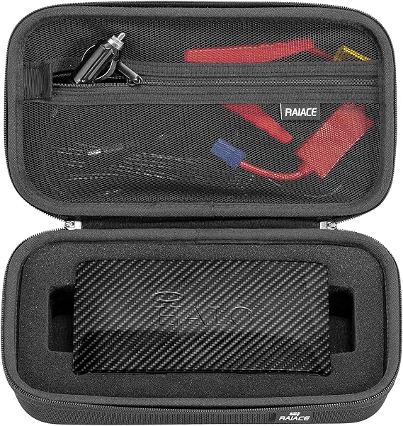 RAIACE Hard Storage Carrying Case for Halo Bolt 58830/57720/ Air 58830 mWh Portable Phone Laptop Charger, with Mesh Pocket for Accessories. (Case Only, Not Include The Charger) - Black