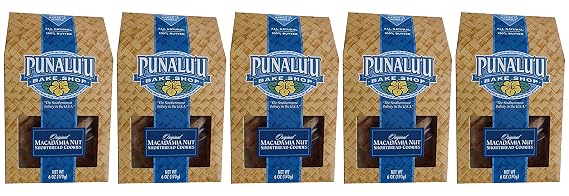5 Box Count of Fresh Baked Punalu'u Bake Shop Shortbread Cookies (All Original)