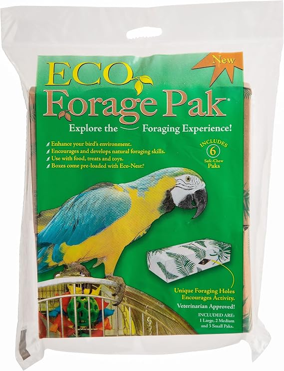 ECO BEDDING Enrichment for Pets and Birds, Eco Forage Assorted 6 Pack