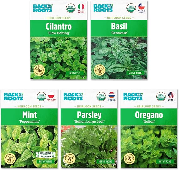 Back to The Roots Organic Herb Seeds Variety (5-Pack)