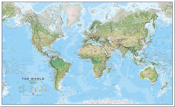 Maps International Large Environmental World Wall Map - Pinboard - 36 x 48