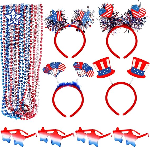 20PCS Patriotic Accessories 4th of July Party Favors Set